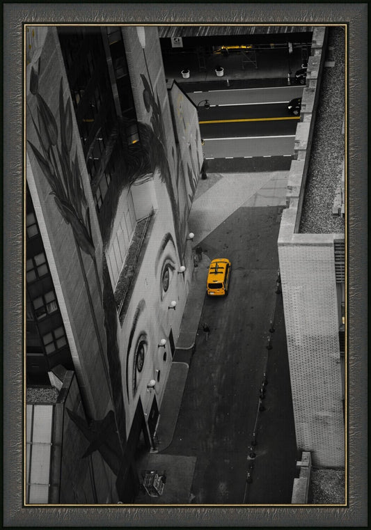 Gotham Wall Art, Home Decor, Taxi, Black and Gold Frame, NY, framed, christmas gift