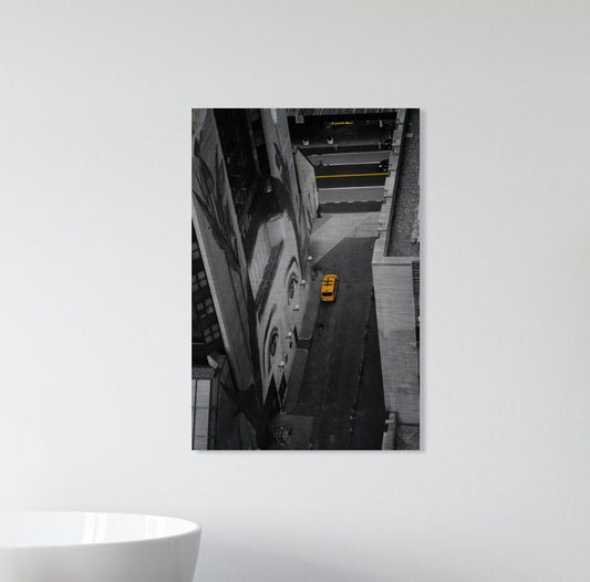Brushed Metal Wall Art, New York Photography, The Taxi