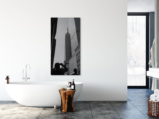 Brushed Metal Wall Art, New York Photography, The Tourist